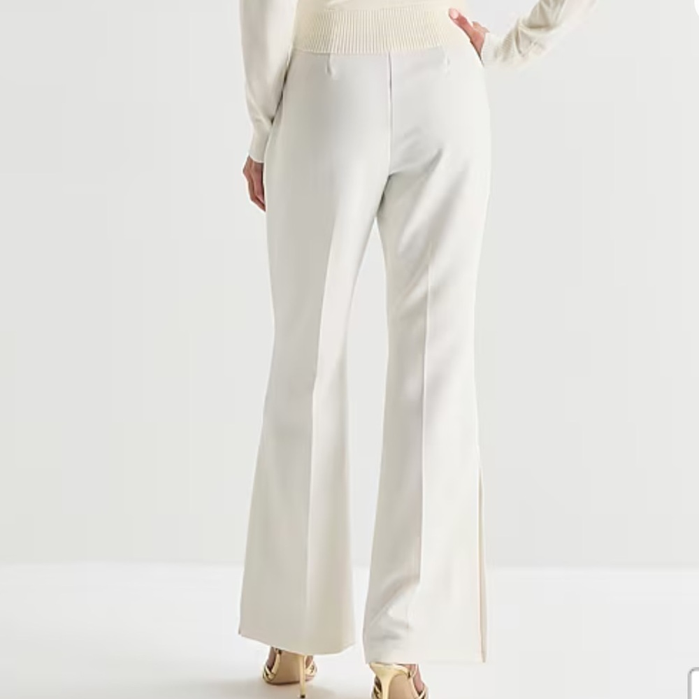 Stylish Bold Elements White Split-Hem Wide-Leg Pants Sz XS - Picture 5 of 11